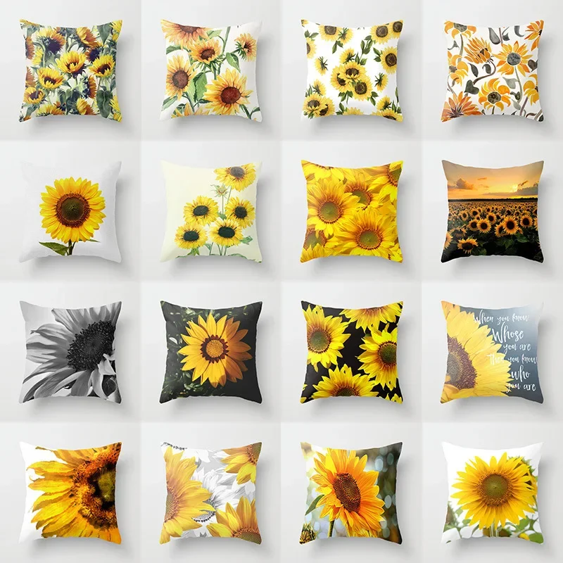 Sunflower Cushion Cover Summer Sofa Pillow  Bedroom Home Decor Car Office