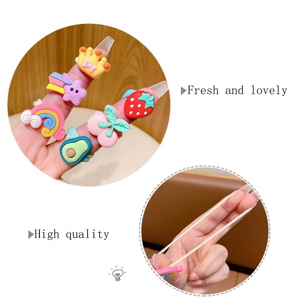 30pcs Cartoon Towel Loop Hair Tie for Girls Hair Tie for Baby High Stretch Hair Tie Delivered with Random Delivery