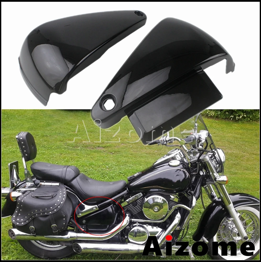 Black / Chrome Fairing Motorcycle Side Battery Plastic Cover For Kawasaki Vulcan 400 VN400 1995-2004 Vulcan 800 VN800 1995-2006