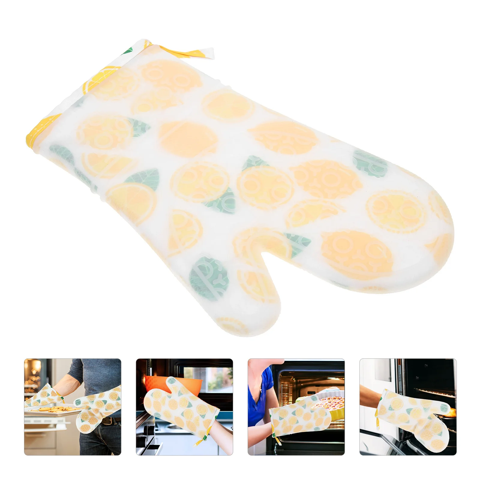 The Circle Kitchen Silicone Gloves Oven Potholder Silica Gel Hot Mitts for Baking