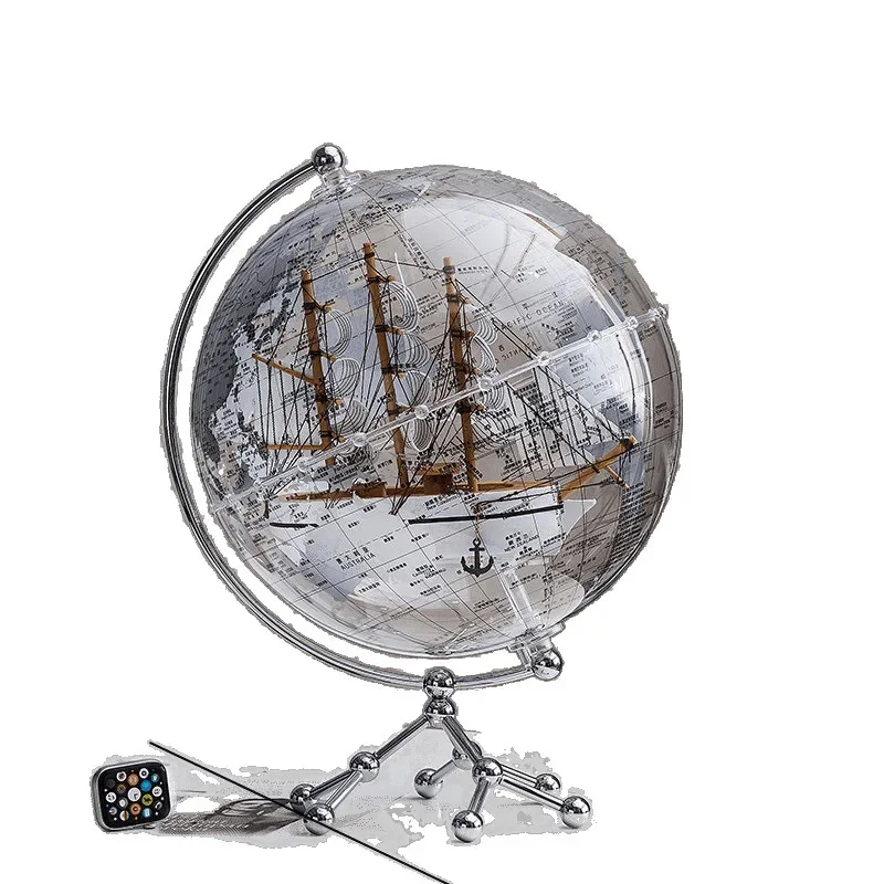 

Creative light luxury globe ornament transparent high-end home atmosphere living room TV cabinet office high-end decoration