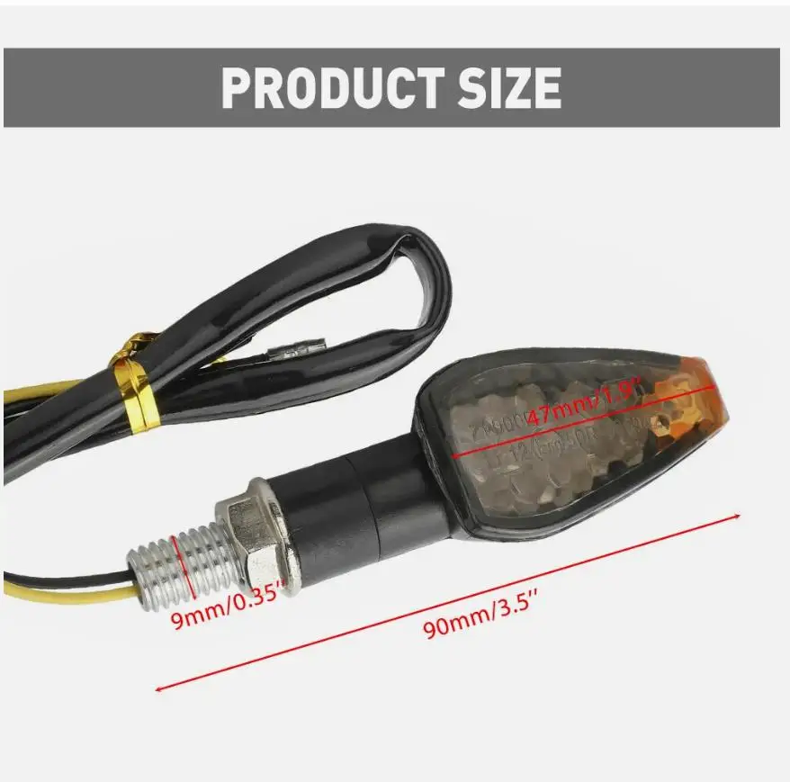 2pcs/set Motorcycle Front&Rear Turn Signal Lights Steering Lamp Super Bright Waterproof 14 LED Car Accessories