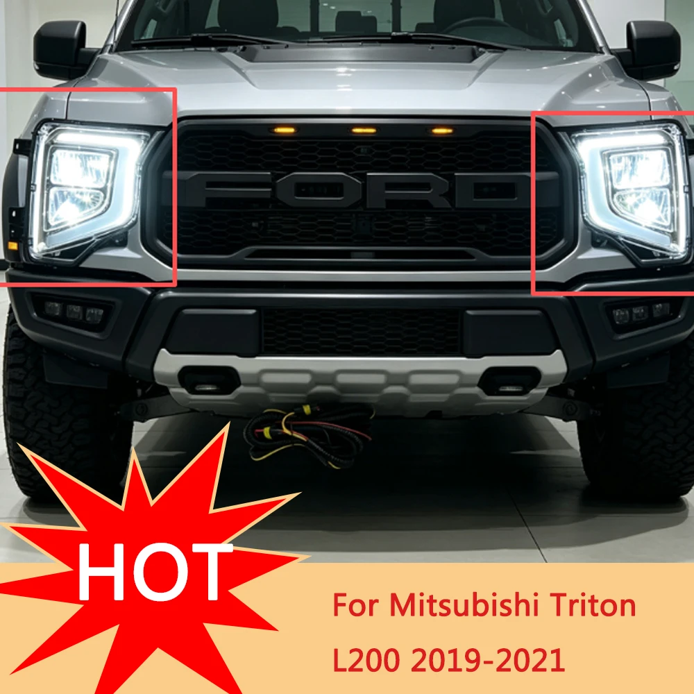 Front Bumper Driving Turn Signal For Mitsubishi Triton L200 2019-2021 DRL Lamp LED Daytime Running Fog Light only left