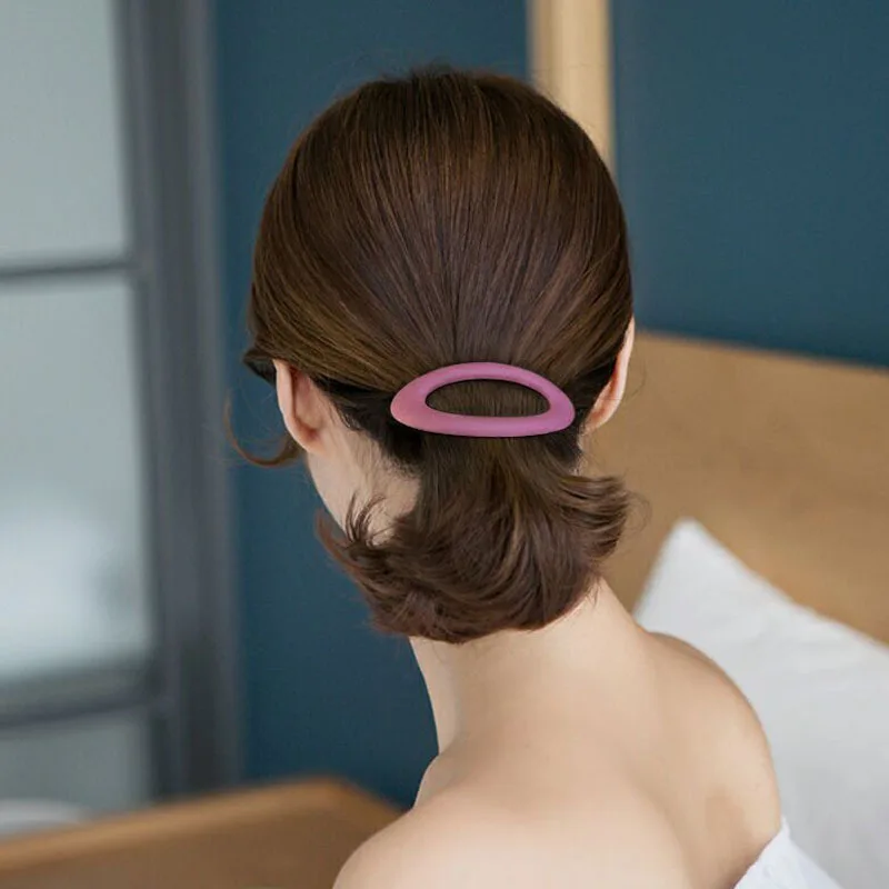 Large Oval Hair Claw For Women Simple Geometric Solid Color Hair Clip Girls  Non-Slip Ponytail Holder Hair Accessories