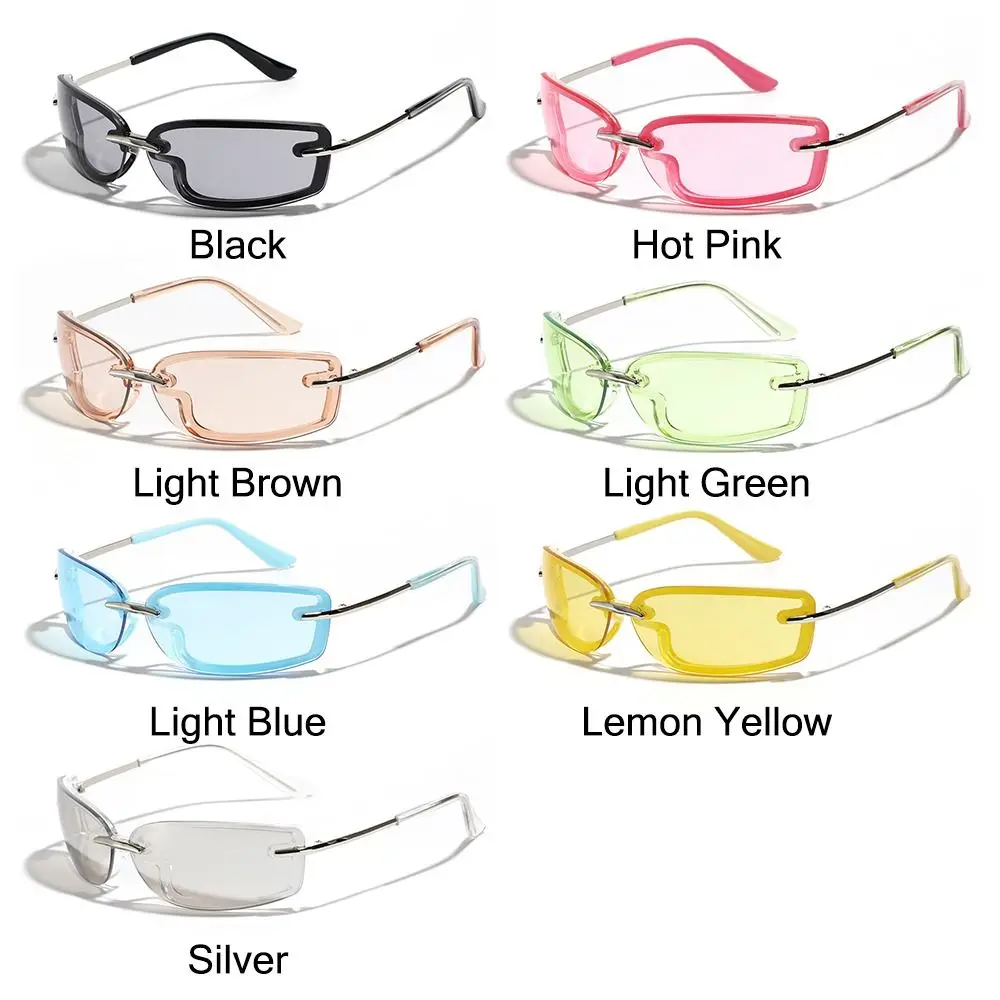 ظلال ملونة Y2K النظارات الشمسية 2000'S Punk النظارات الشمسية نظارات شمسية للجنسين