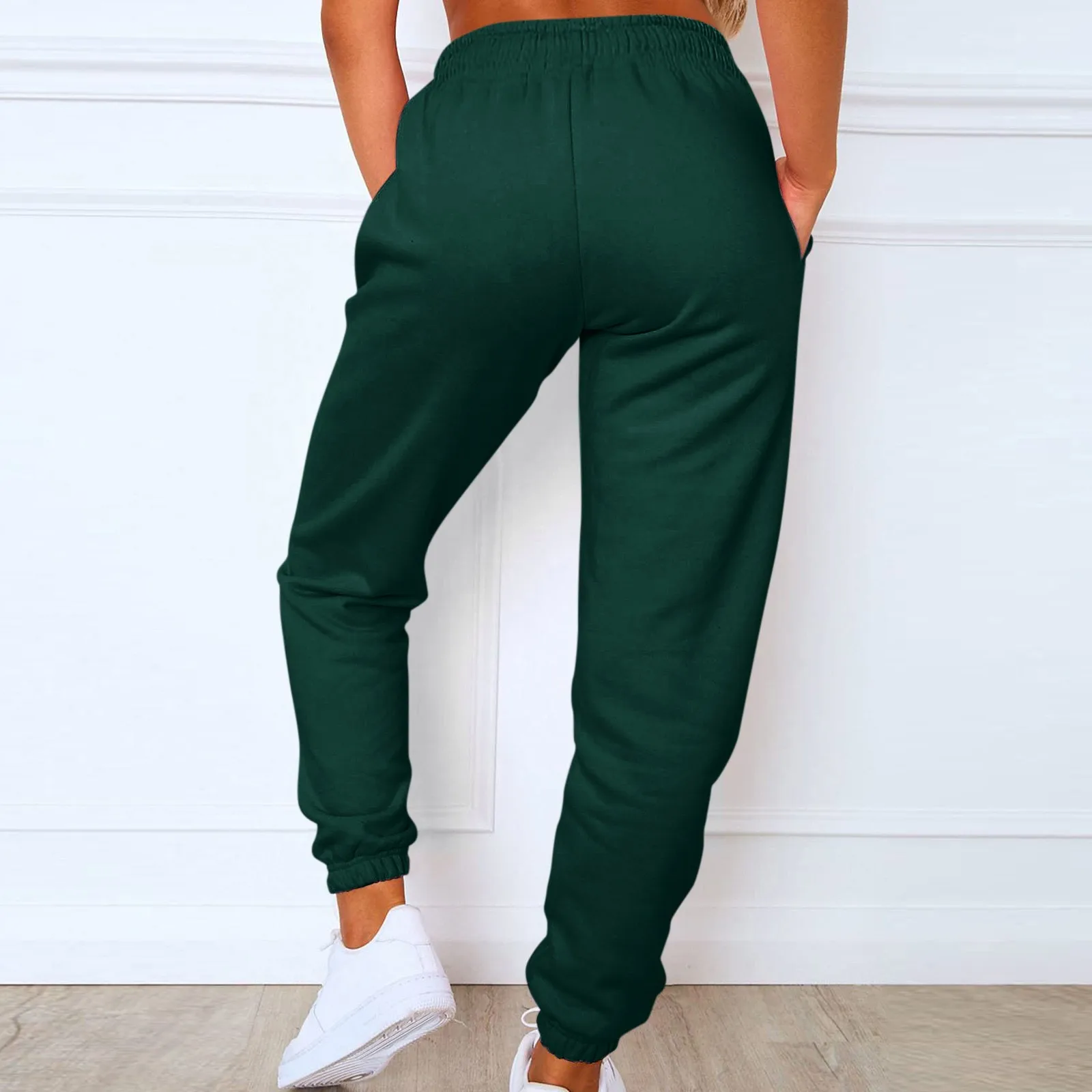 البضائع Sweatpants النساء الرياضة بلون الرباط جيب سراويل تقليدية الإناث وزرة ممارسة طماق رياضة اللياقة البدنية الرياضة