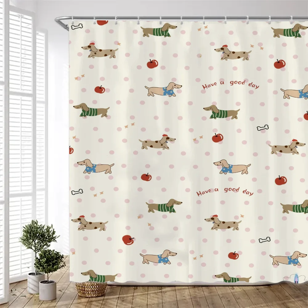 Dachshund Shower Curtains for Bathroom Showers Bath Folding Partition Curtain Accessories Bedrooms Waterproof Fabric Things the