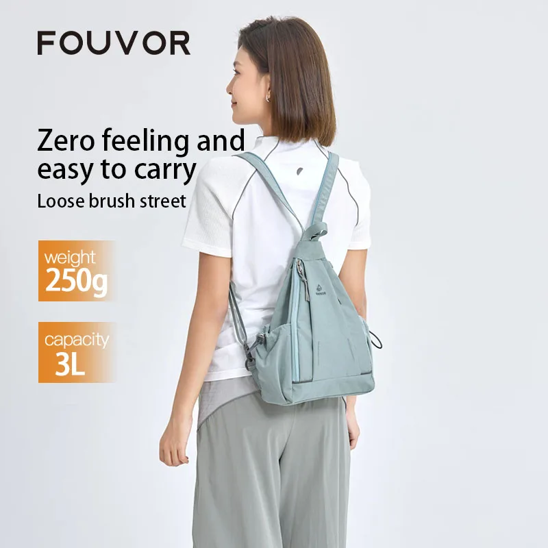 

FOUVOR 2026 Small Sling Crossbody Backpack Waterproof Women Travel 3L Zipper Hiking Daypack for Daily Commute Backpacks 3073-02