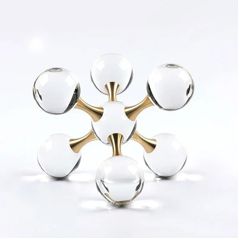 1Pc Crystal Geometric Molecular Ball Candle Holder Luxury Molecule Crystal Decorative Craft Ornament for Desktop Living Room