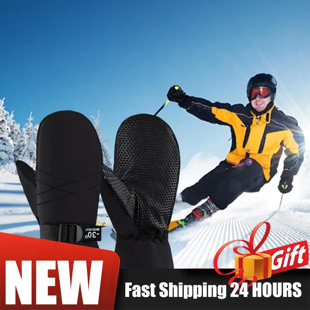 

Зимние лыжные перчатки, водонепроницаемые, для сноубординга, теплые, толстые, для мужчин и женщин, для снегоходов, лыж, велосипедов, теплые варежки