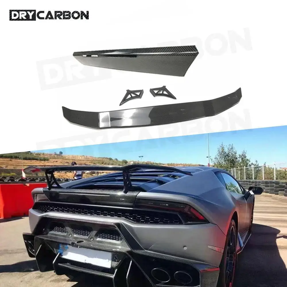 

Carbon Fiber Rear Boot Spoiler with Trunk Tall Wings Panel for Lamborghini Huracan LP610 LP580 2014-2018 Car Styling