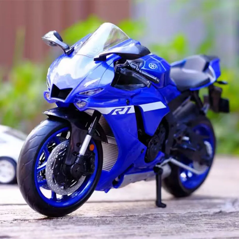 1:12 Alloy Yamaha YZF-R1M Motorcycle Model Toys Cars Rubber Tires Motorcycles Slide Forward Miniature Vehicle Toddler Kids Gifts