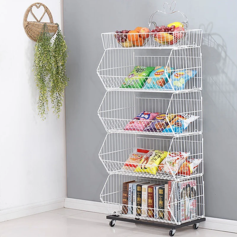 Custom, Professional 2 Tier Basket Display Rack Vegetable Rack Multi-Layer Basket