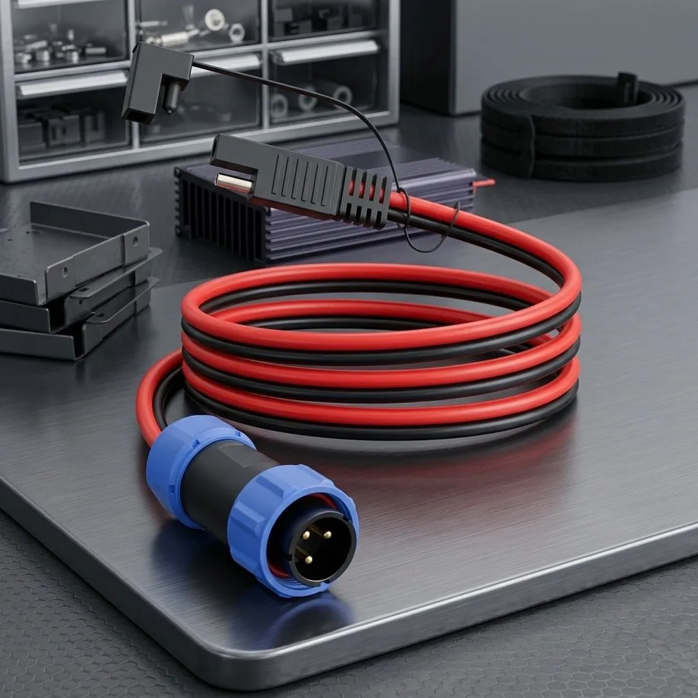 1M Aviation Male Connector Cable 12AWG with For SAE Quick Connect for AC200MAX AC200P AC300 AC500 Solar Generator Systems