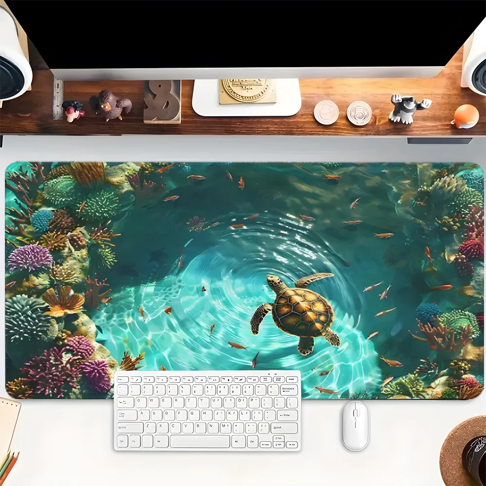 Tapis de souris petite tortue, tapis de bureau artisanal, décoration de bureau, XXL, accessoires de bureau, accessoires d'ordinateur