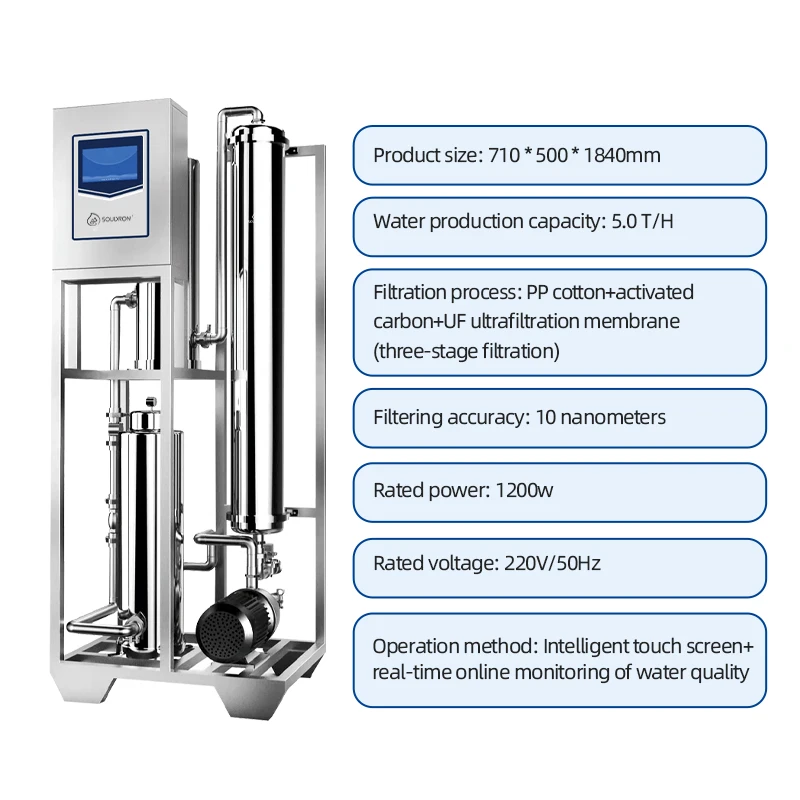 CAMAZ 5000L Mineral Retention ISO Ultra Filtration Purification Water Treatment System Machine 98% Removal Household Outdoor