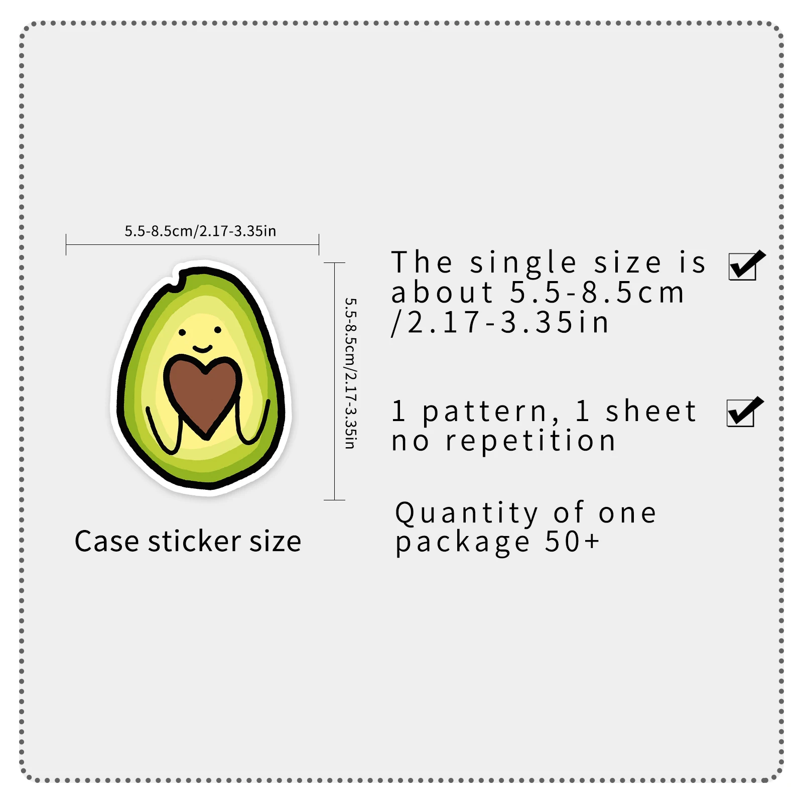 50Pcs Avocado series Cartoon Cute Waterproof Sticker Skateboarding Snowboard Retro Vinyl home decal Sticker