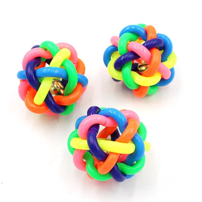 

Pet Dog and Cat Toys, Colorful Woven Bell Toy Balls, Dog Bell Balls, Training, Durable and Sound-making Toys