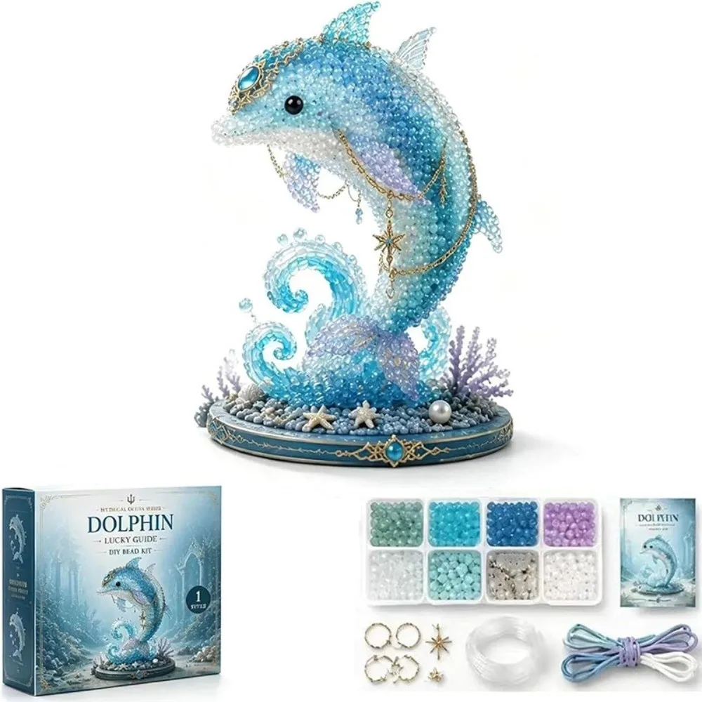 Handmade DIY Marine Organism Beaded Embroidery Kit Colorful Mini Mythical Ocean DIY Bead Kit Educational Tiny
