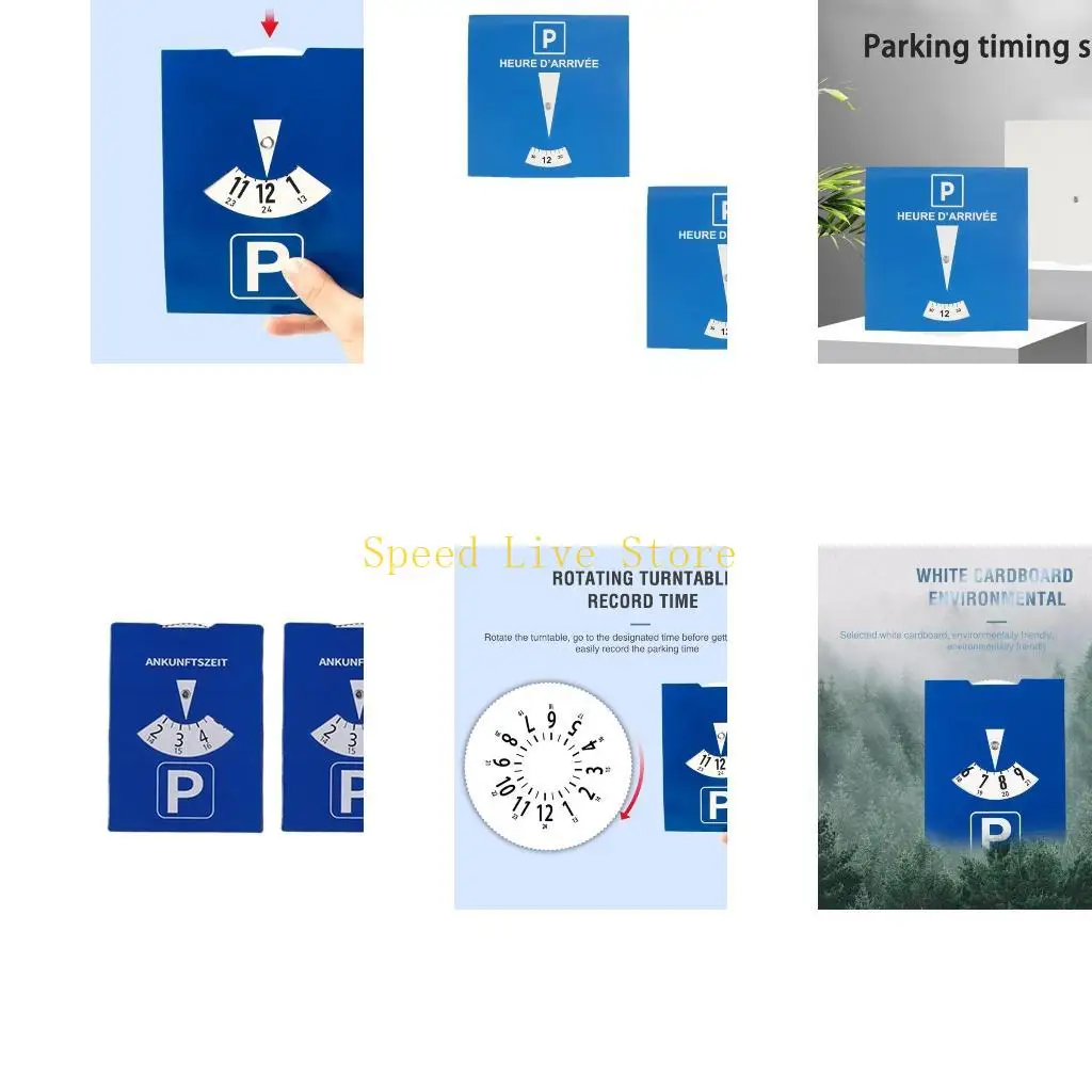1/2pcs Blue Zone Parking Discs for Safe Car Parking Time Management in European Zones Paper Construction Time Stamps