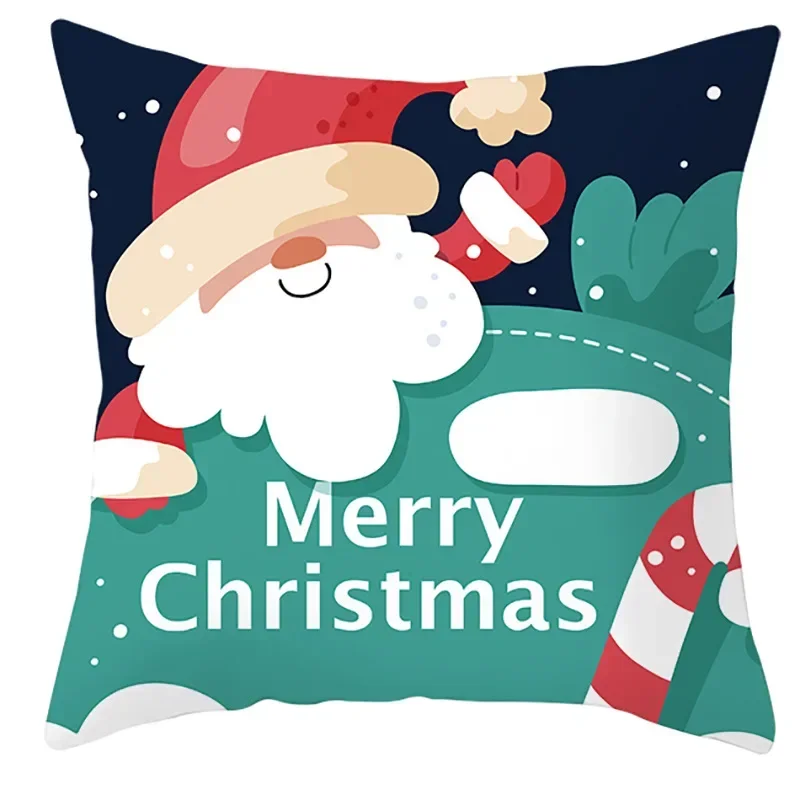 New Santa Claus Pillow Cover, Cute Christmas Home Cushion   Cartoon