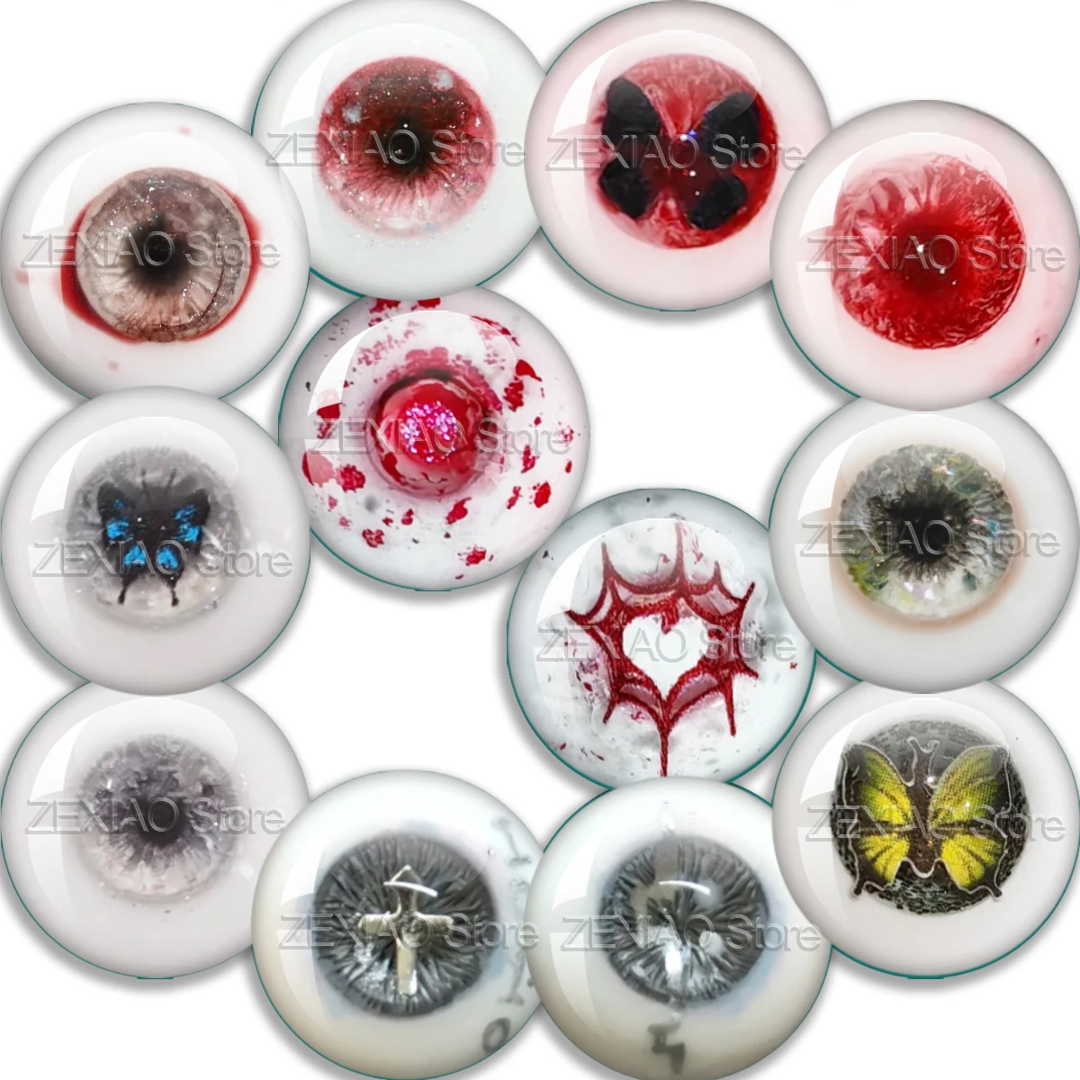 12pcs/Bag 10mm/12mm/14mm/16mm/18mm BJD Doll Eyes Piece For Toys Blythe Dolls Eye Chips For BJD Doll Accessories Toys Gift  MS001