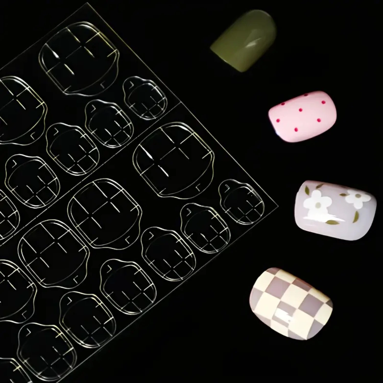 Ruban adhésif Double face Flexible pour ongles, 3mm, pour bricolage, Nail Art, 6 feuilles de colle gelée pour ongles et faux autocollants pour la maison