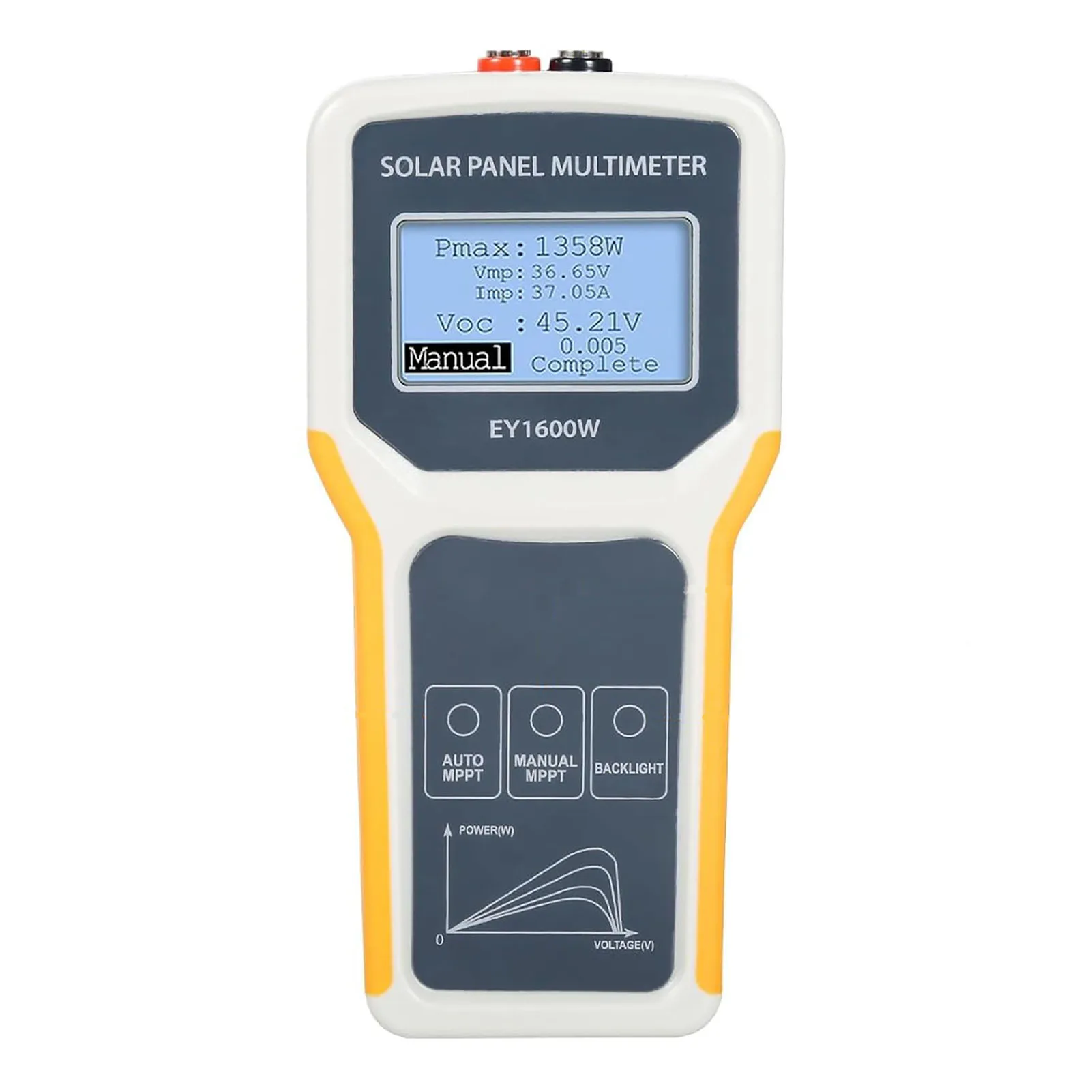 Jadeshay Solar Panel Tester,1600W Photovoltaic Panel Multimeter Automatic MPPT Test Clear LCD for Open Circuit Voltage