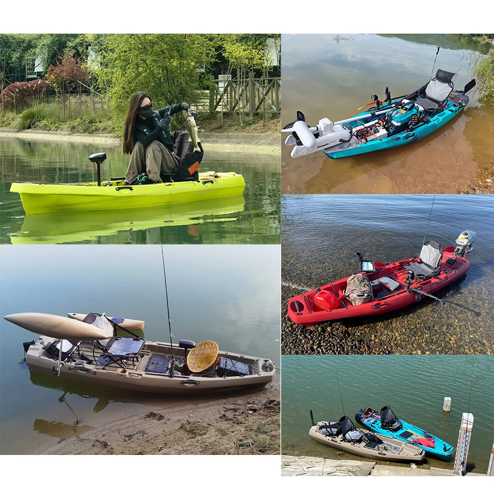 Modulares Kajak mit Motor, Fischerboot, Kanu mit Sitz und Paddel, gedrehtes geformtes Floß, tragbar für Drift-Angeln im Freien