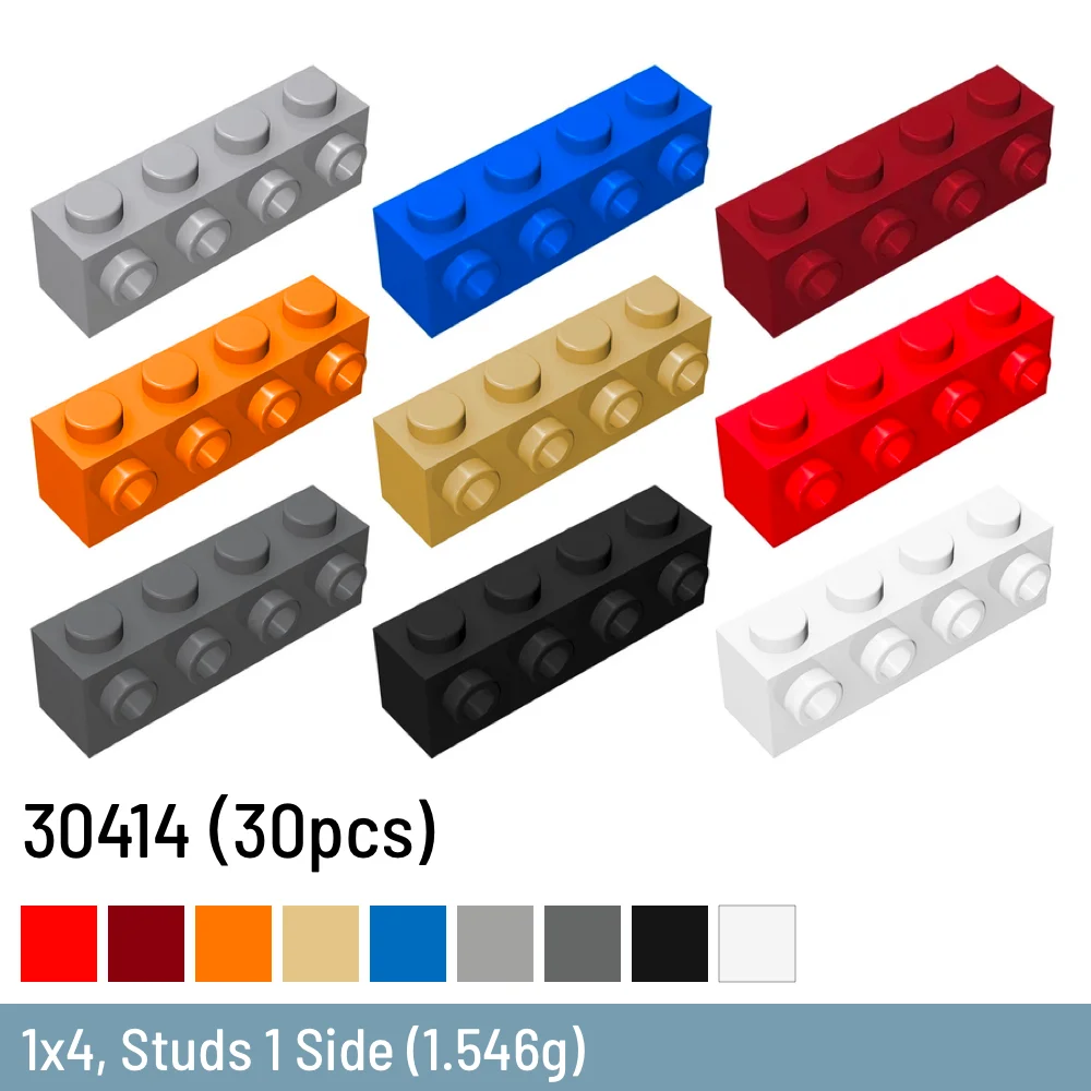 30 teile/los DIY Bausteine 1x4, Stollen 1-seitige Größe kompatibel mit 30414 Ziegel Plastiks pielzeug für Kinder