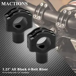 Motorcycle Black 1.25'' 32MM 4 Bolts Handlebar Riser Clamp For Harley Sportster XL Dyna Touring Softail Low Rider Fat Bob Glide