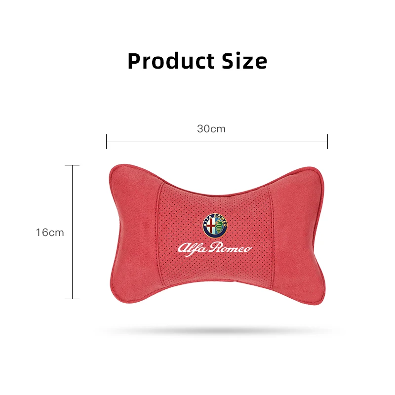 1Pcs Car Seat Headrest Auto Logo Neck Spine Protection Pillow For Alfa Romeo 156 159 147 4C 8C 166 Giulia Giulietta Mito Stelvio