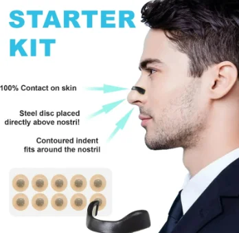 

Skin Safe Magnetic Nose Strips,Sport Nasal Dilator,Intake Breathing Nasal Strip Starter Kit Boost Oxygen Snore Reducing Aids