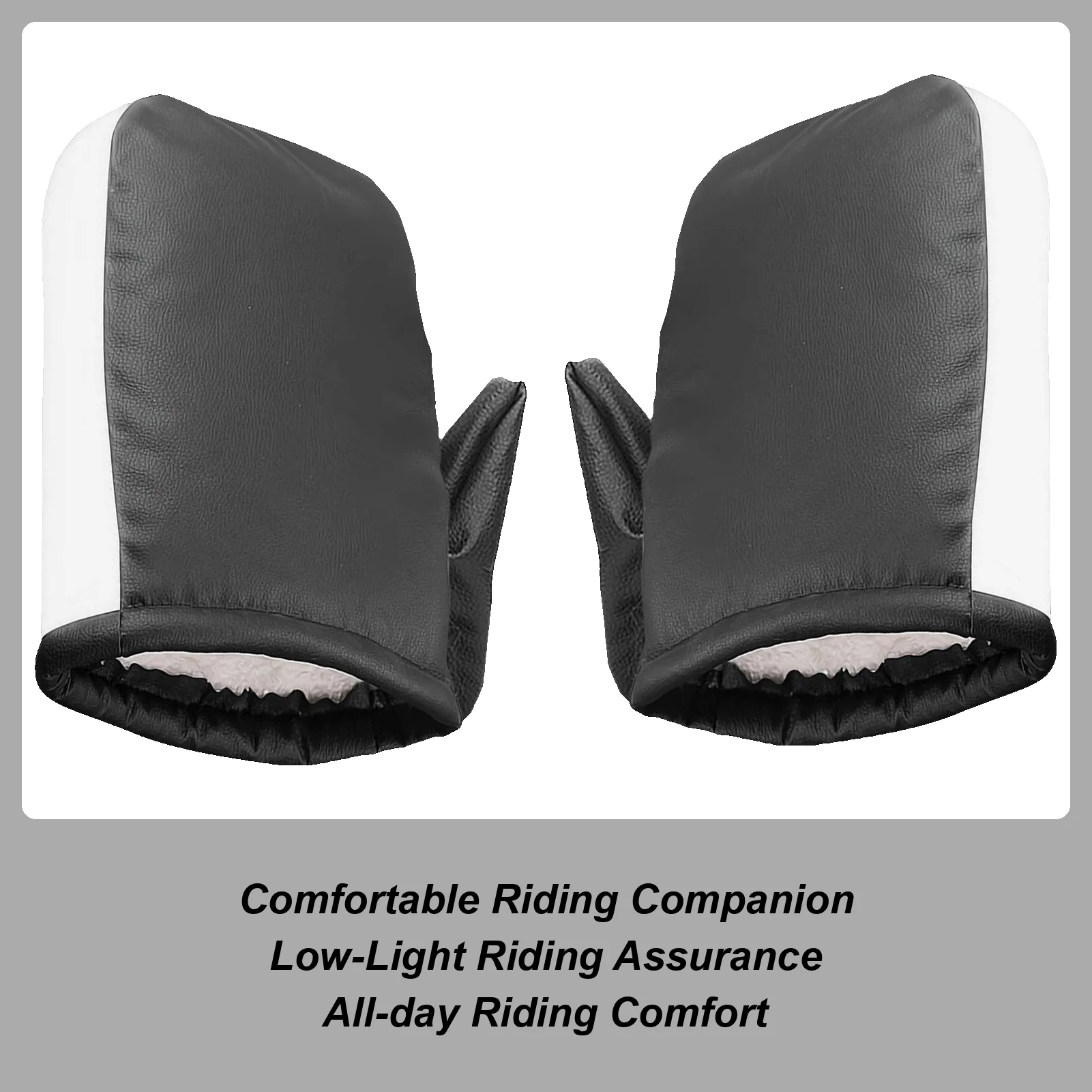 

Snowmobile Handlebar Muffs PU Leather Waterproof Hand Warmers Winter ATV Muffs Thermal Handlebar Gloves For Men Women Winter