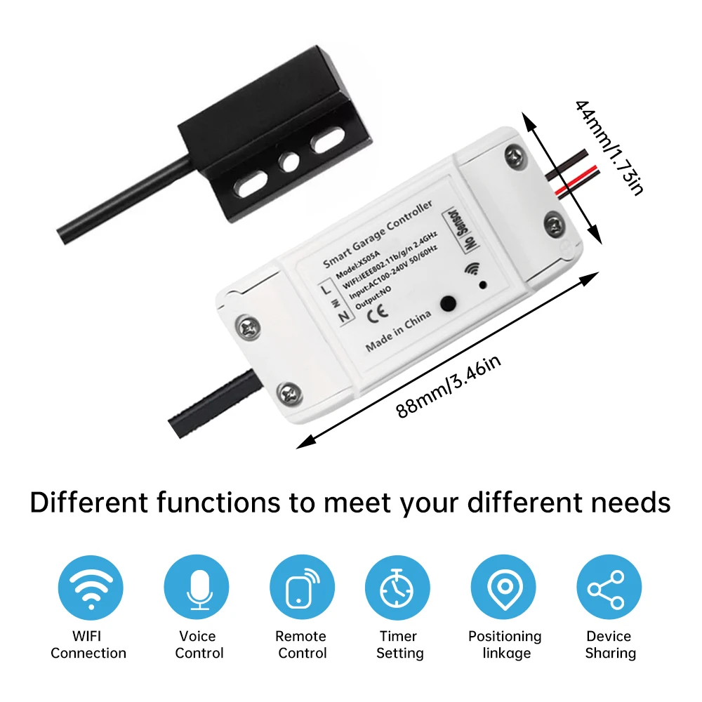 Tuya-Sensor inteligente para abrir portas de garagem, WiFi, abridor, controle remoto, 3000W, CA, 100-240V, Smart Life, Tuya