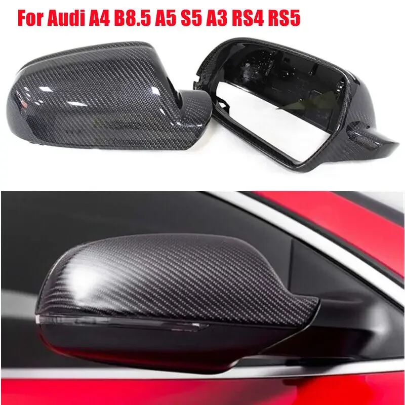 

Pair Car Side Rearview Mirror Cover Caps Carbon Look For Audi A3 8P A4 B8.5 A5 S5 RS4 RS5 2011-2015 Rear View Mirror Cap Cover