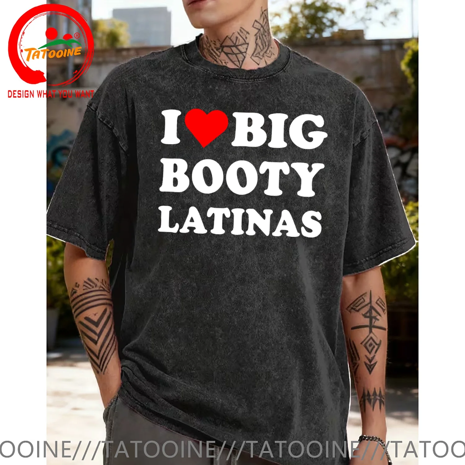 Funny Design Funny I Love Big Booty Latinas  Shirt Men Fashion Trendy Casual Clothing Stylish Tops Tee Shirt Leisure Tshirt Men'