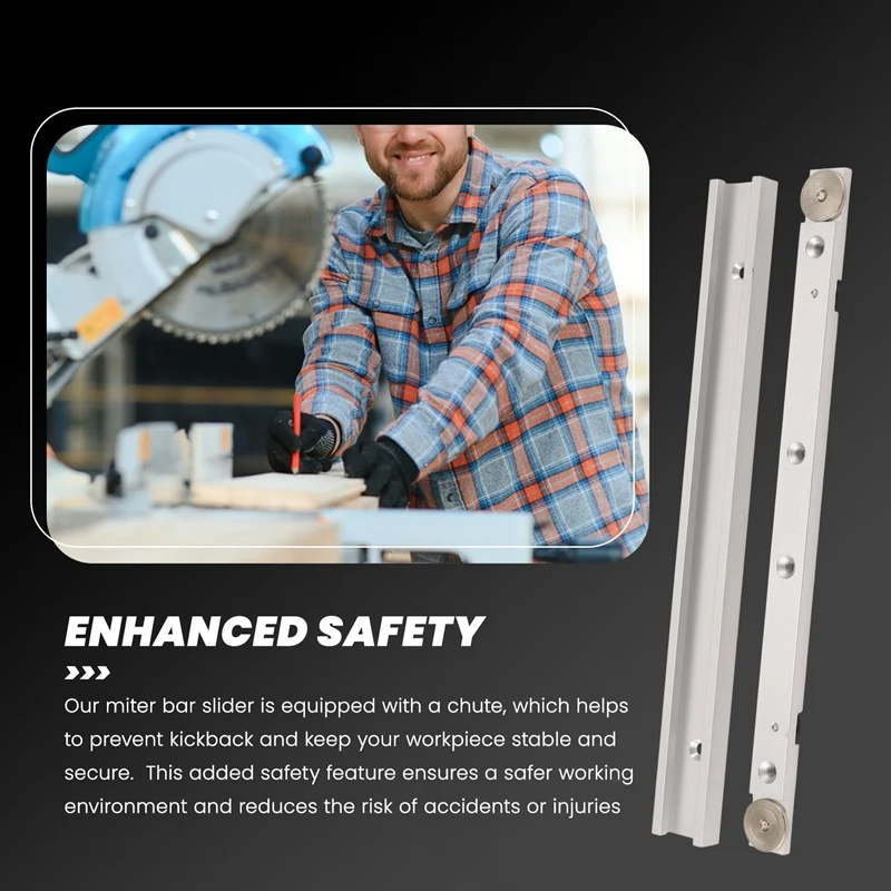 T 트랙 마이터 바 슬라이더, 알루미늄 합금 마이터 바, 지그 및 고정장치 바 슬라이더 테이블 톱 게이지 로드, 슈트 포함