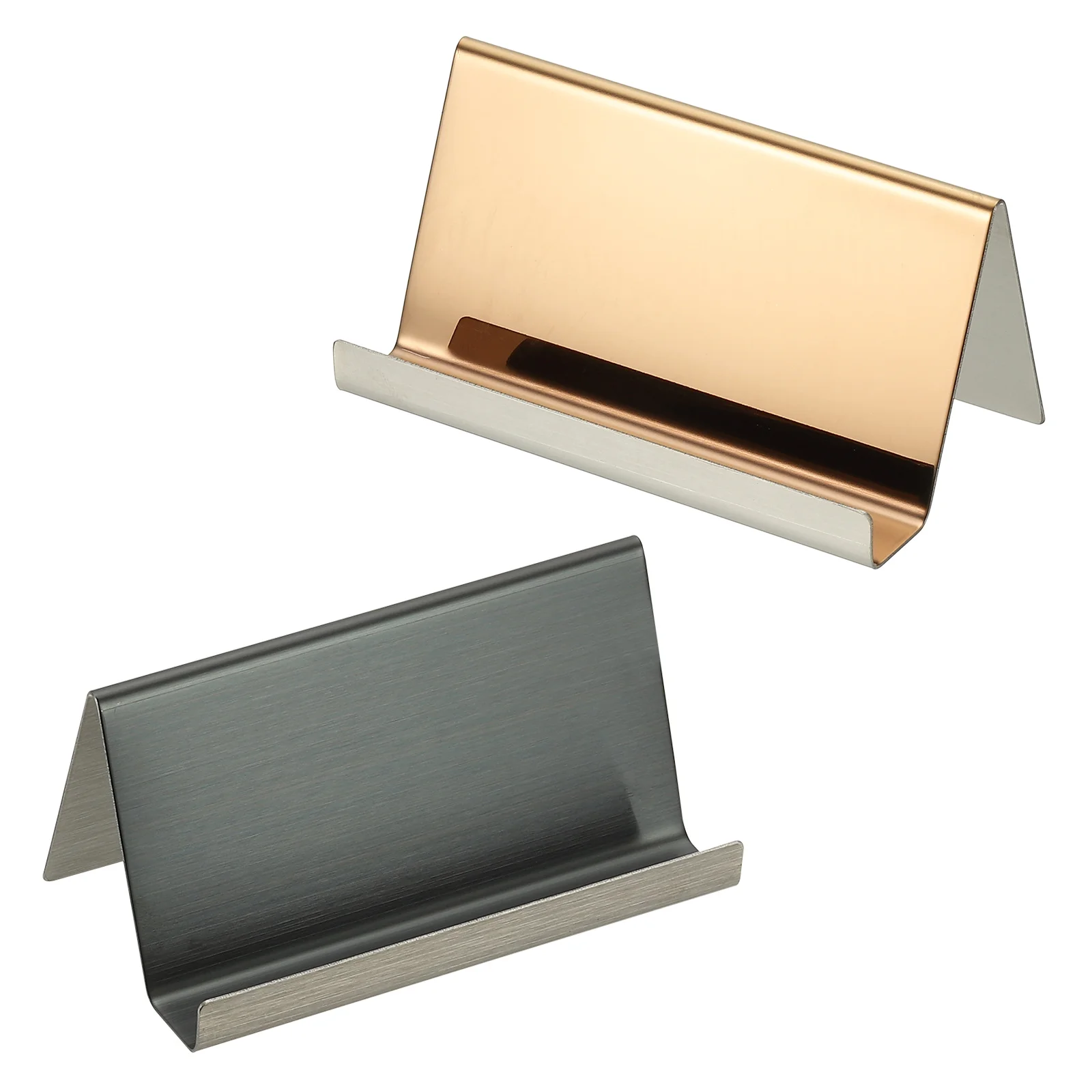 

2/3Pcs Desktop Business Card Holders Stainless Steel Card Stand Rack Organizer Cards Display for School Office Hotel Exhibition