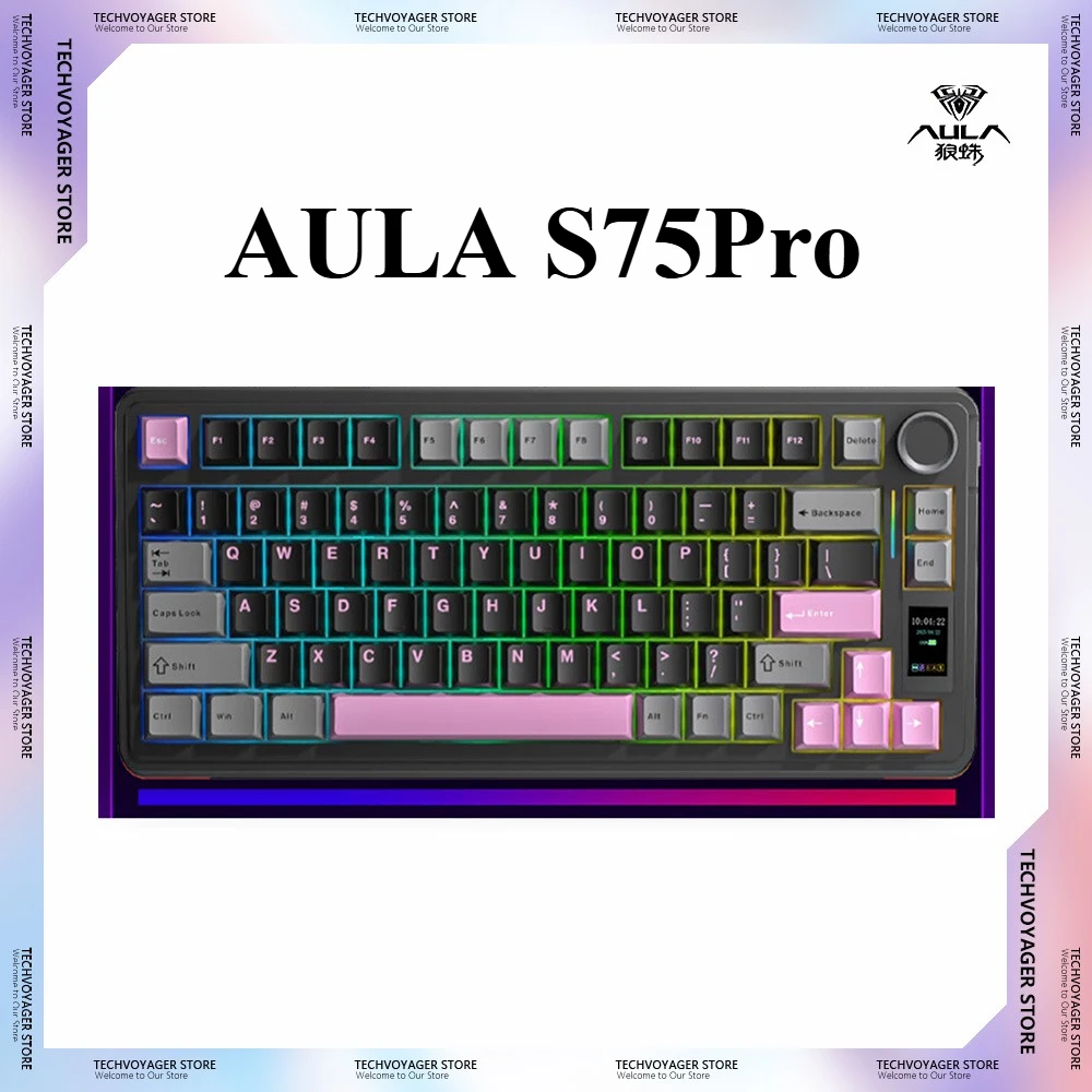 

AULA S75Pro Mechanical Keyboards RGB Hot Swap Long Battery Life Wireless Tri-Mode Custom Gaming Keyboard PC E-Sports Accessories