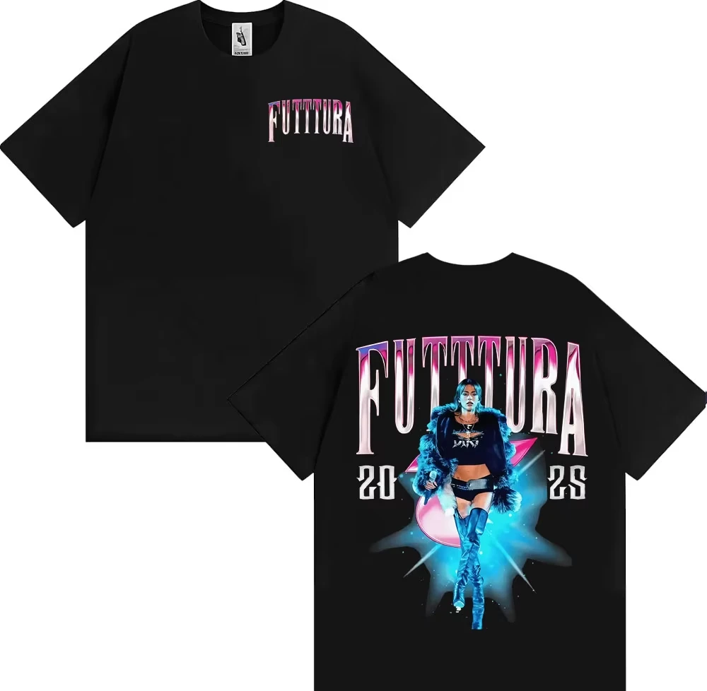 Singer TINI STOESSEL Futtura Album 2025 Tour T-shirt Men Women Fashion Aesthetic Retro Tee Shirt Cotton Casual Oversized T Shirt