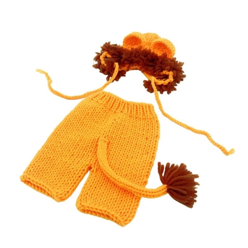 

Traditional Chinese Lion Theme Knitting Pants with Matching Hat for Baby Photos