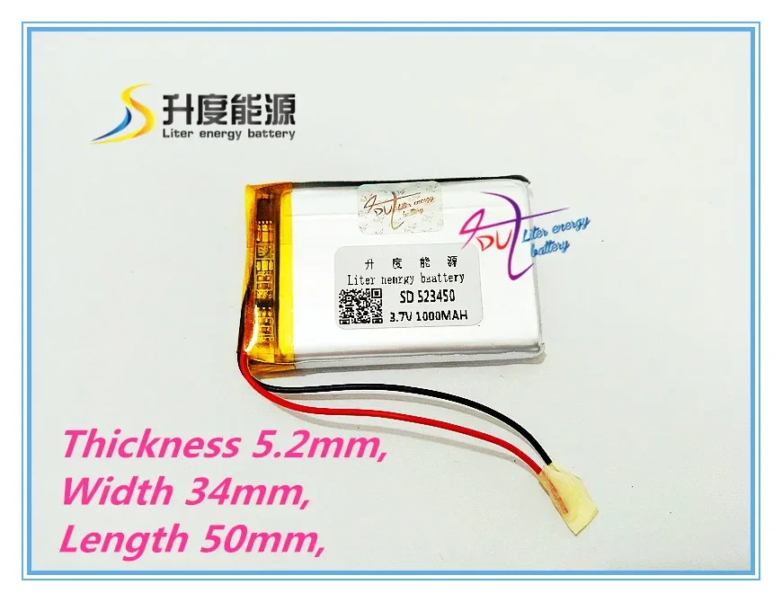 SD523450 Supplier price rechargeable 1000mah polymer battery 3.7V 523450 for electric power tools tablet battery