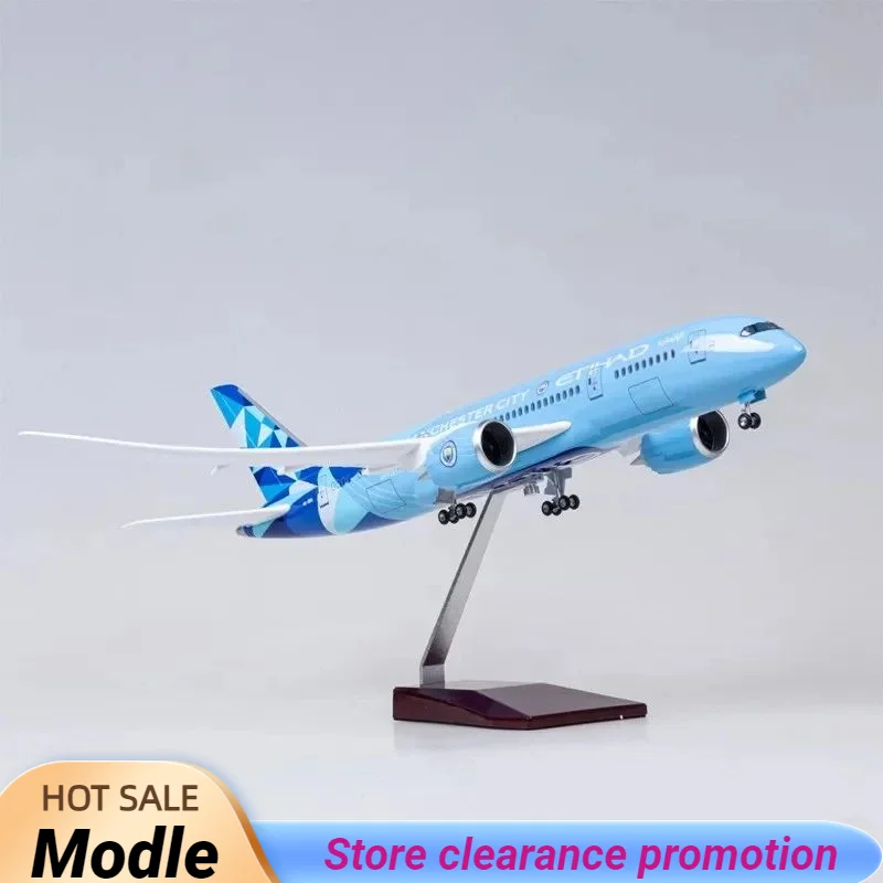 

Scale Diecast Model 43CM 1:130 Etihad Airways Boeing 787 Manchester City livery Resin Airplane Airbus Collection Display Gifts