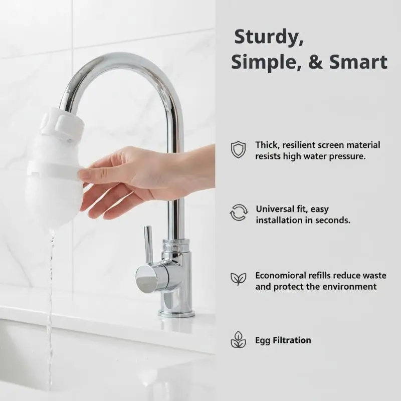 Universal High-density Cotton Filter for Tap Water Purification in Home Kitchen