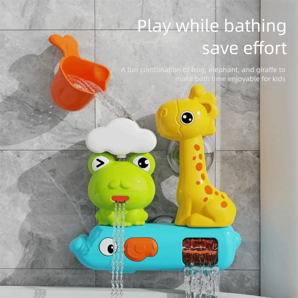 

Suction Cup Frog Roaming Shower Toys Outdoor Universal Educational Water Wheel Water Toy ABS Squirt Water Game Ocean Bath Toys