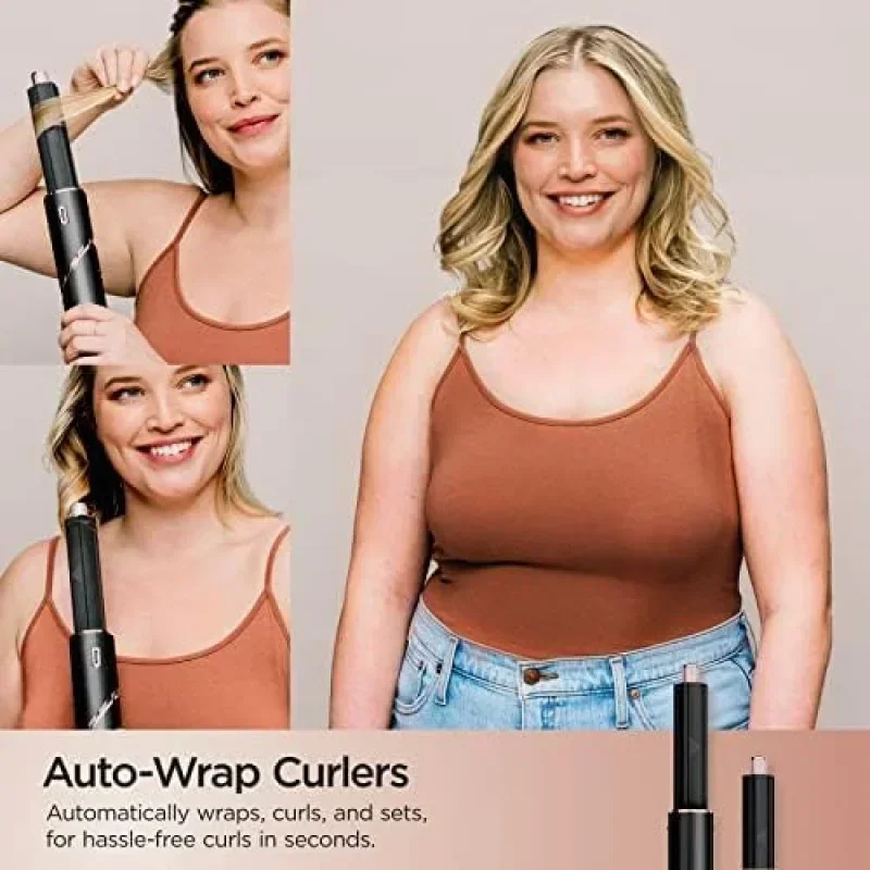 QWShark HD440BK Система сушки и укладки на воздухе FlexStyle с 6-компонентным комплектом аксессуаров для бигуди с автоматической оберткой, диффузором для дефинирования стержней