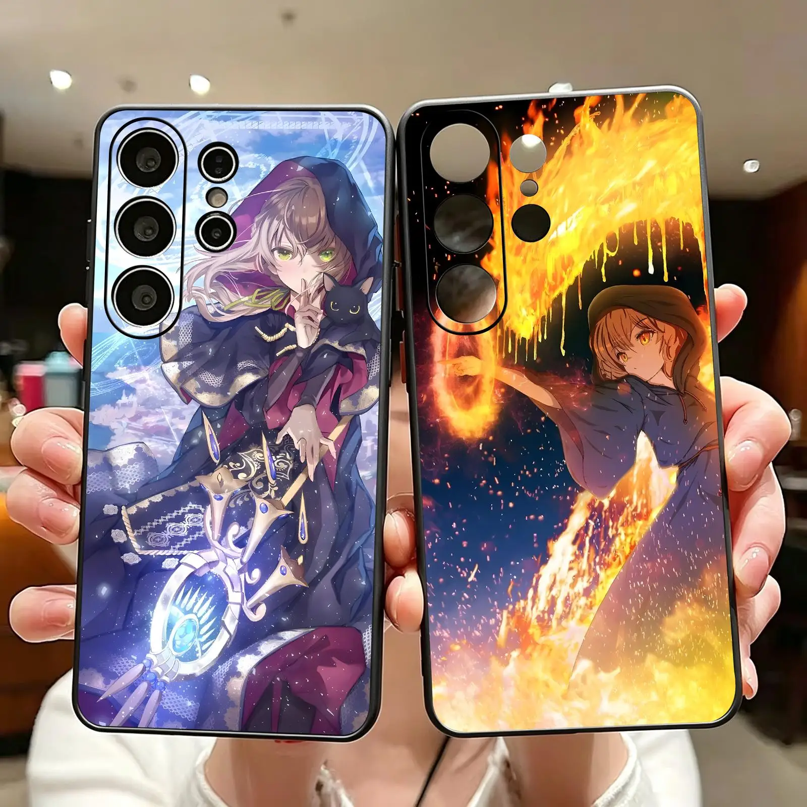 anime Silent Witch  Phone Case For Samsung S26 S25 S24 S23 S22 S21 S20 Ultra Note20 Soft black Shockproof Cover