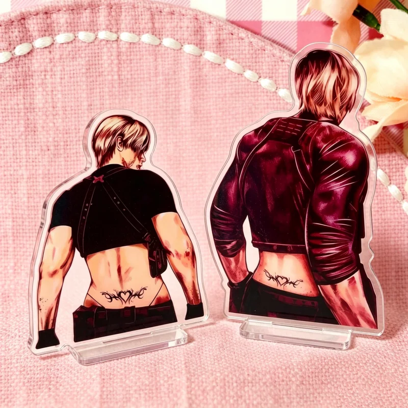 Resident Evil 4 Leon Kennedy Tramp Stamp Back View Acrylic Stand Figure Desktop Cosplay Game Fans Collectible Decor Gift