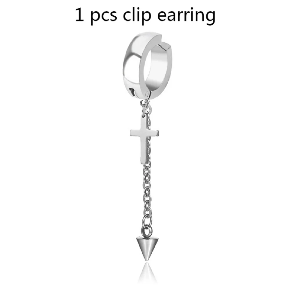 

Women Without Piercing Hypoallergenic Tassel Cross Triangle Hiphop Punk Drop Earrings Ear Clip Fashion Jewelry Dangle Earrings